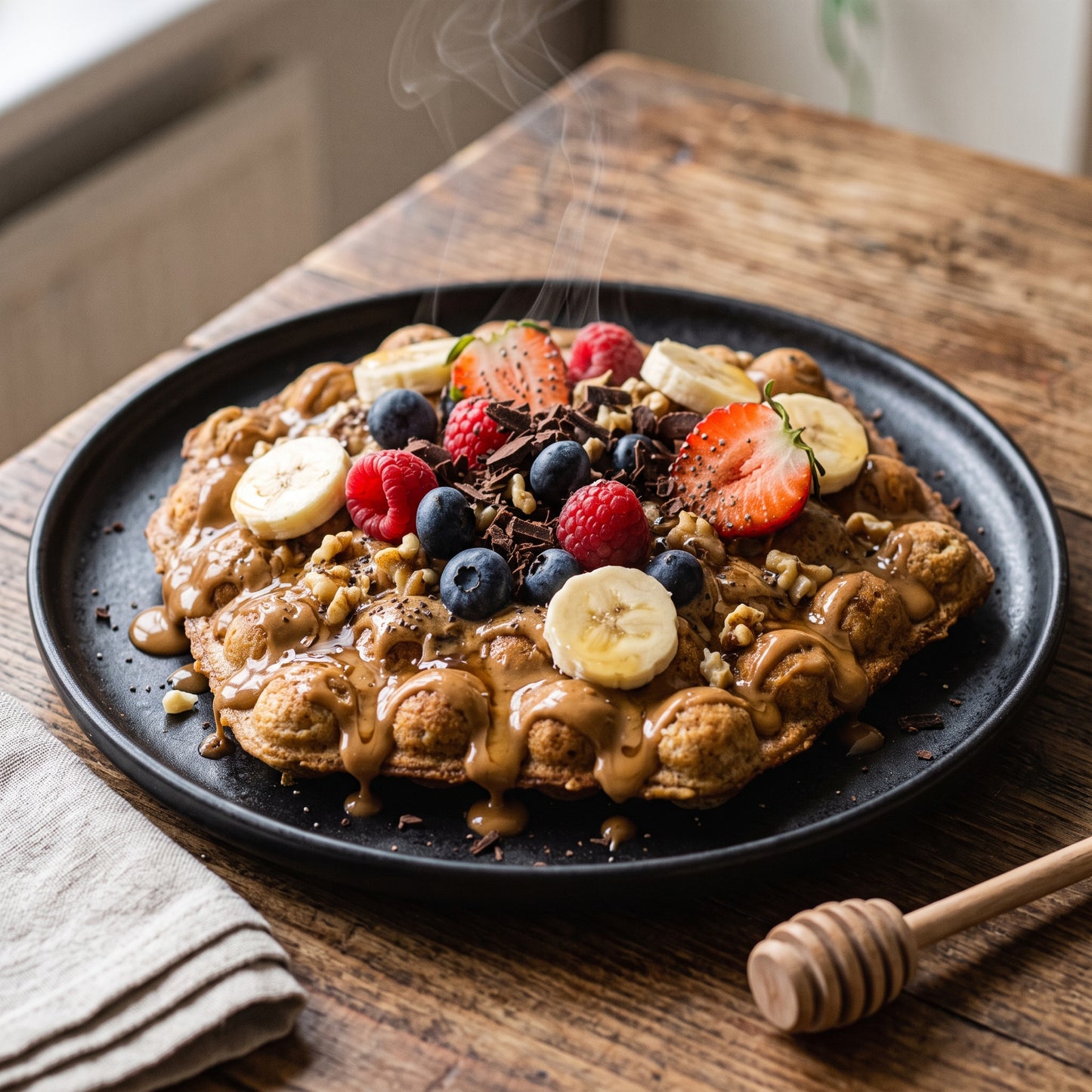 بروتين وافل بابل | High Protein Bubble Waffle